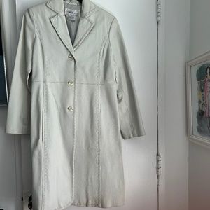 Ivory leather coat